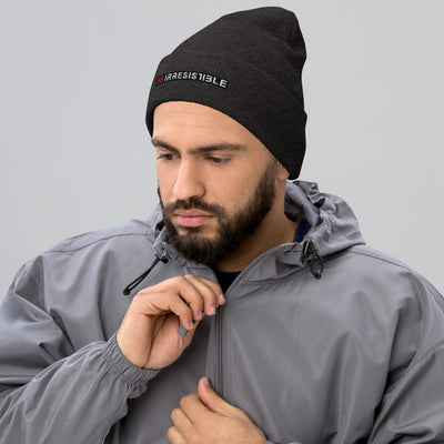 Dark Grey Be Irresistible Cuffed Beanie by Naked Armor sold by Naked Armor Razors