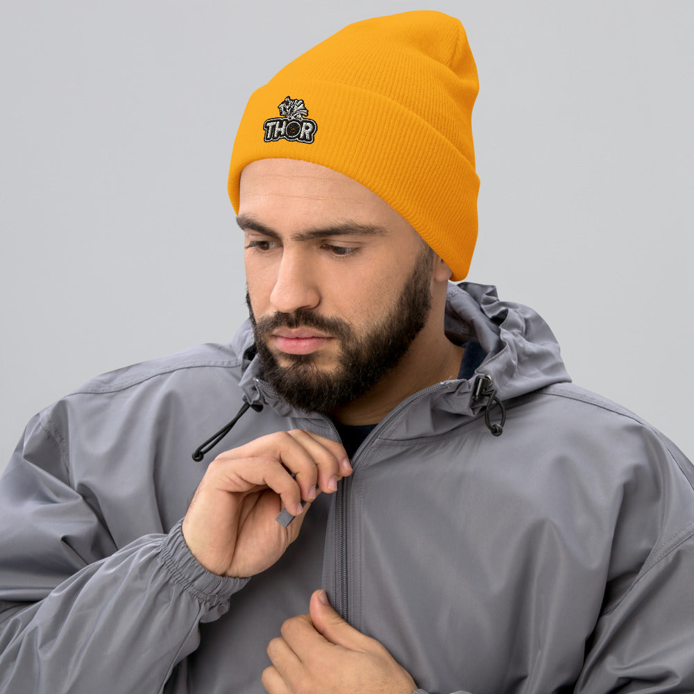 Gold Naked Armor Thor Cuffed Beanie by Naked Armor sold by Naked Armor Razors