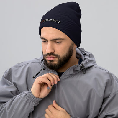 Navy Be Irresistible Cuffed Beanie by Naked Armor sold by Naked Armor Razors