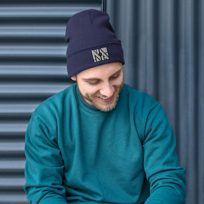 Navy NA Embroidered Beanie by Naked Armor sold by Naked Armor Razors