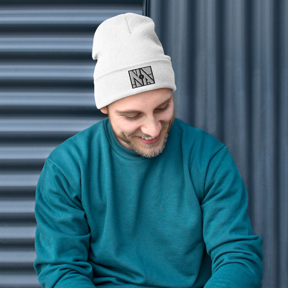 White NA Embroidered Beanie by Naked Armor sold by Naked Armor Razors