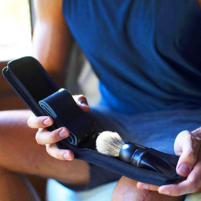 Naked Armor Black Synthetic Leather Straight Razor Travel Case