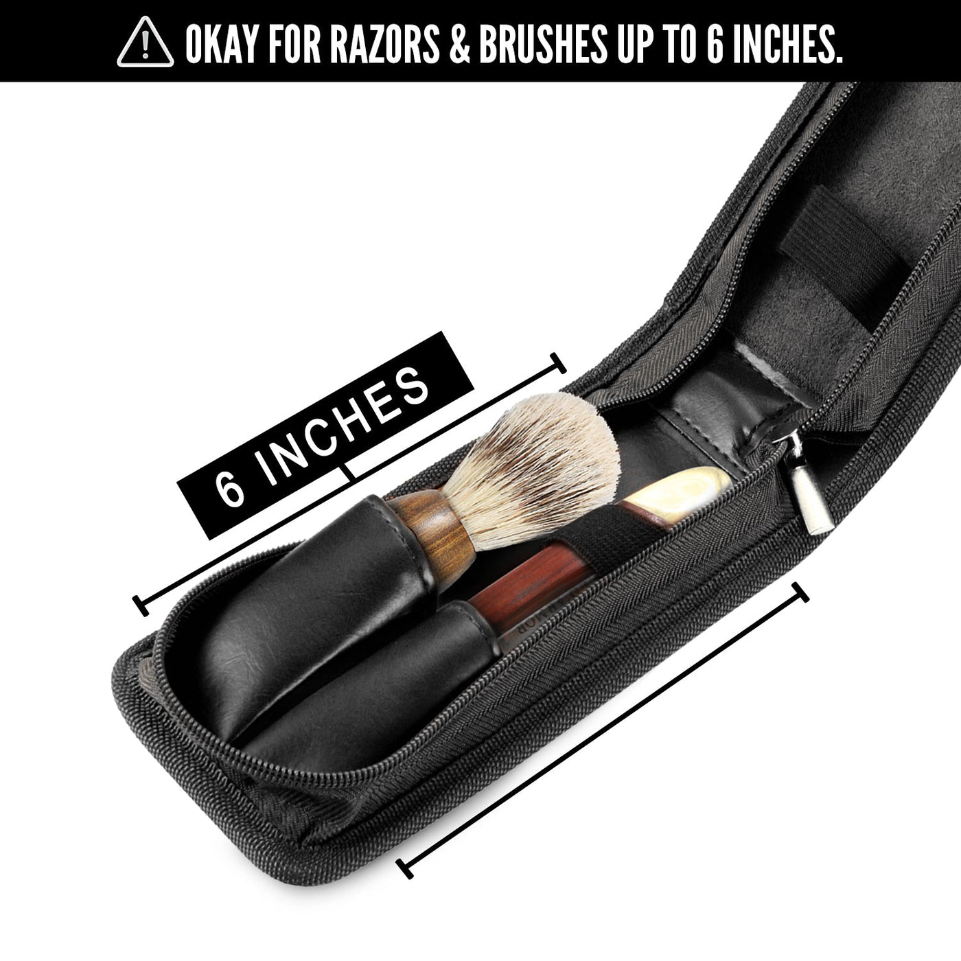 Naked Armor Black Synthetic Leather Straight Razor Travel Case