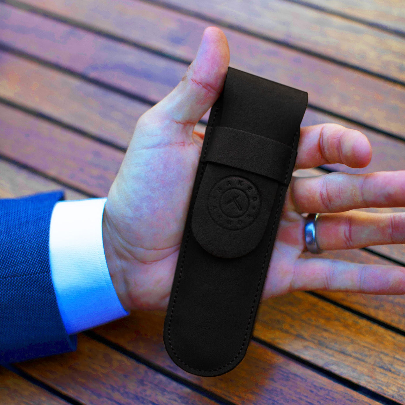 Naked Armor Brandelis Shavette Mahogany Wood Japanese Stainless Steel Shoulder and Tang