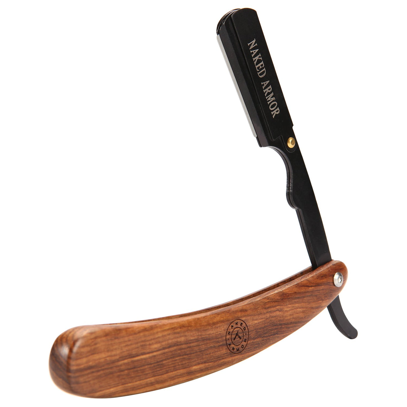 Naked Armor Brandelis Shavette Mahogany Wood Japanese Stainless Steel Shoulder and Tang