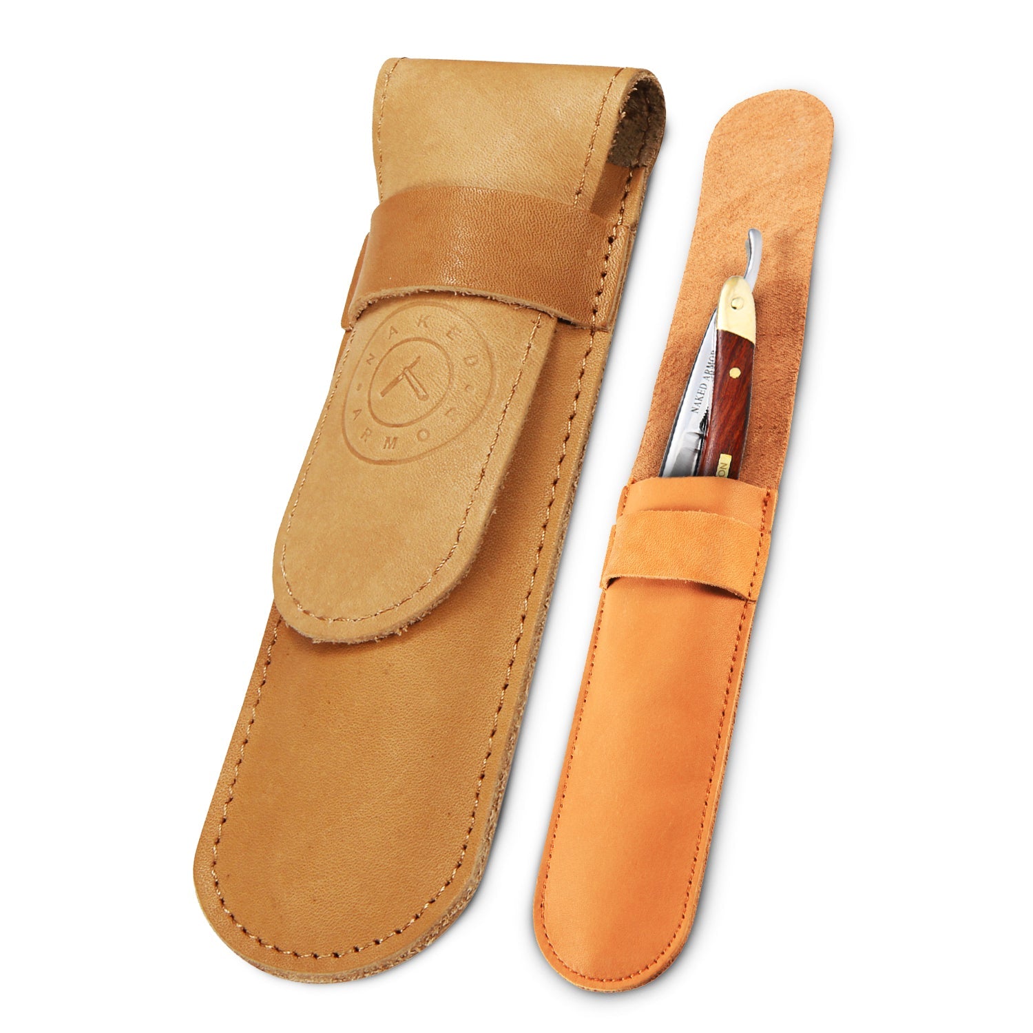 Traditional Razor Case Straight Razor Leather Case | Brown | Naked Armor – Naked Armor Razors