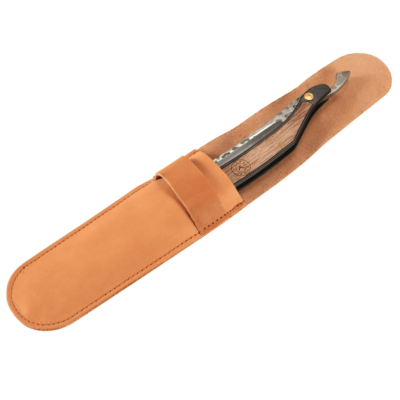 Naked Armor Drian Straight Razor 7/8" Walnut Square Point Damascus Steel