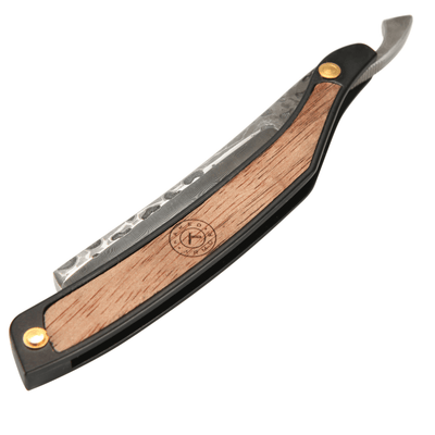 Naked Armor Drian Straight Razor 7/8" Walnut Square Point Damascus Steel