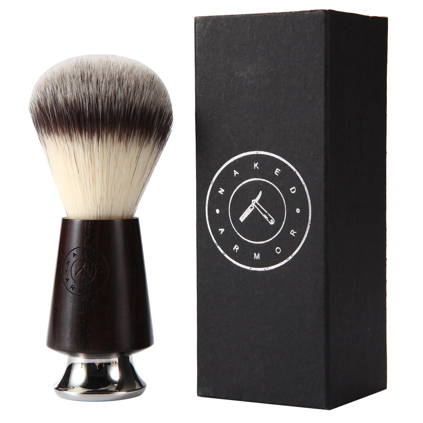 Naked Armor Ebony Wood Synthetic Badger Shaving Brush