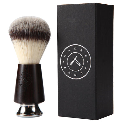 Naked Armor Ebony Wood Synthetic Badger Shaving Brush