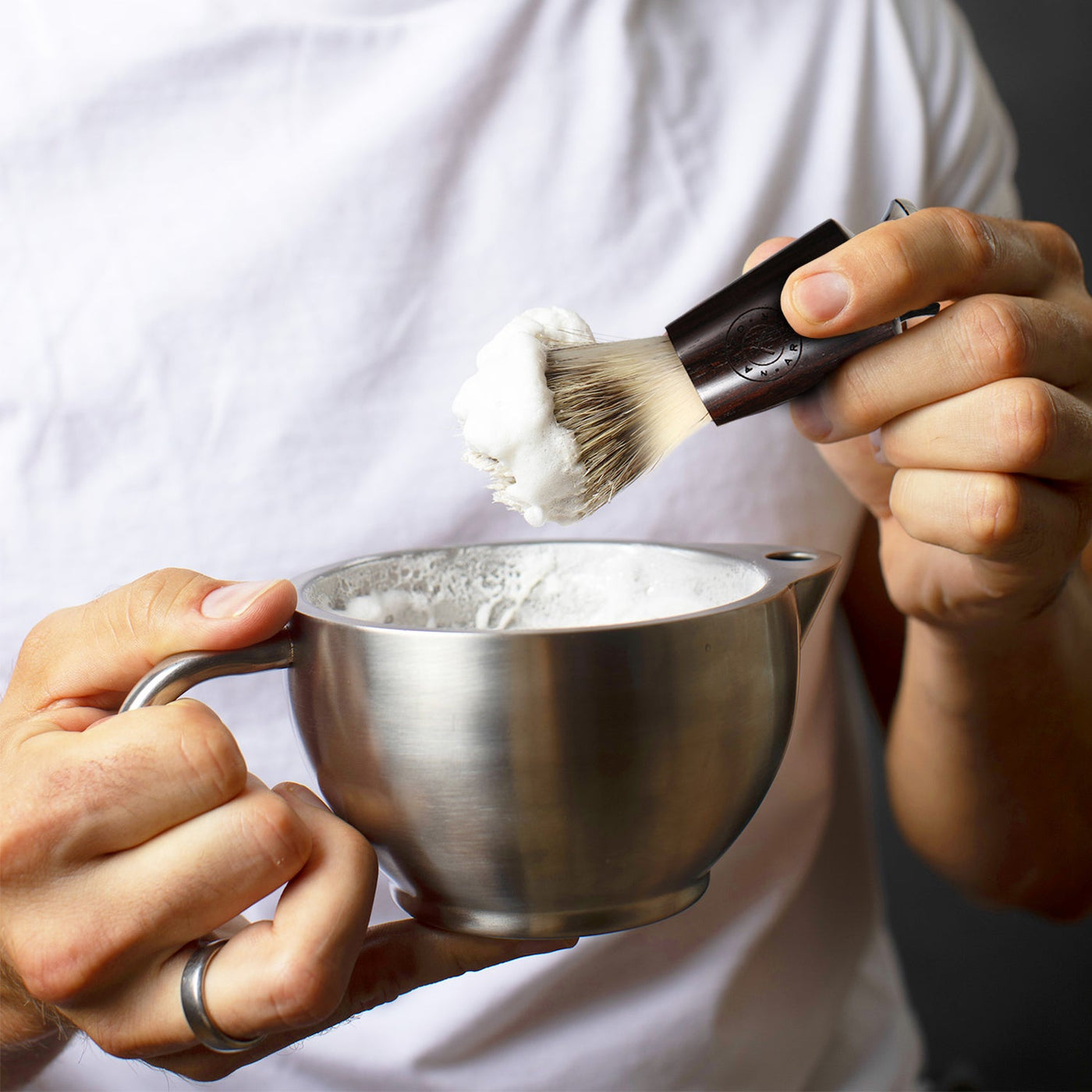 Naked Armor Ebony Wood Synthetic Badger Shaving Brush