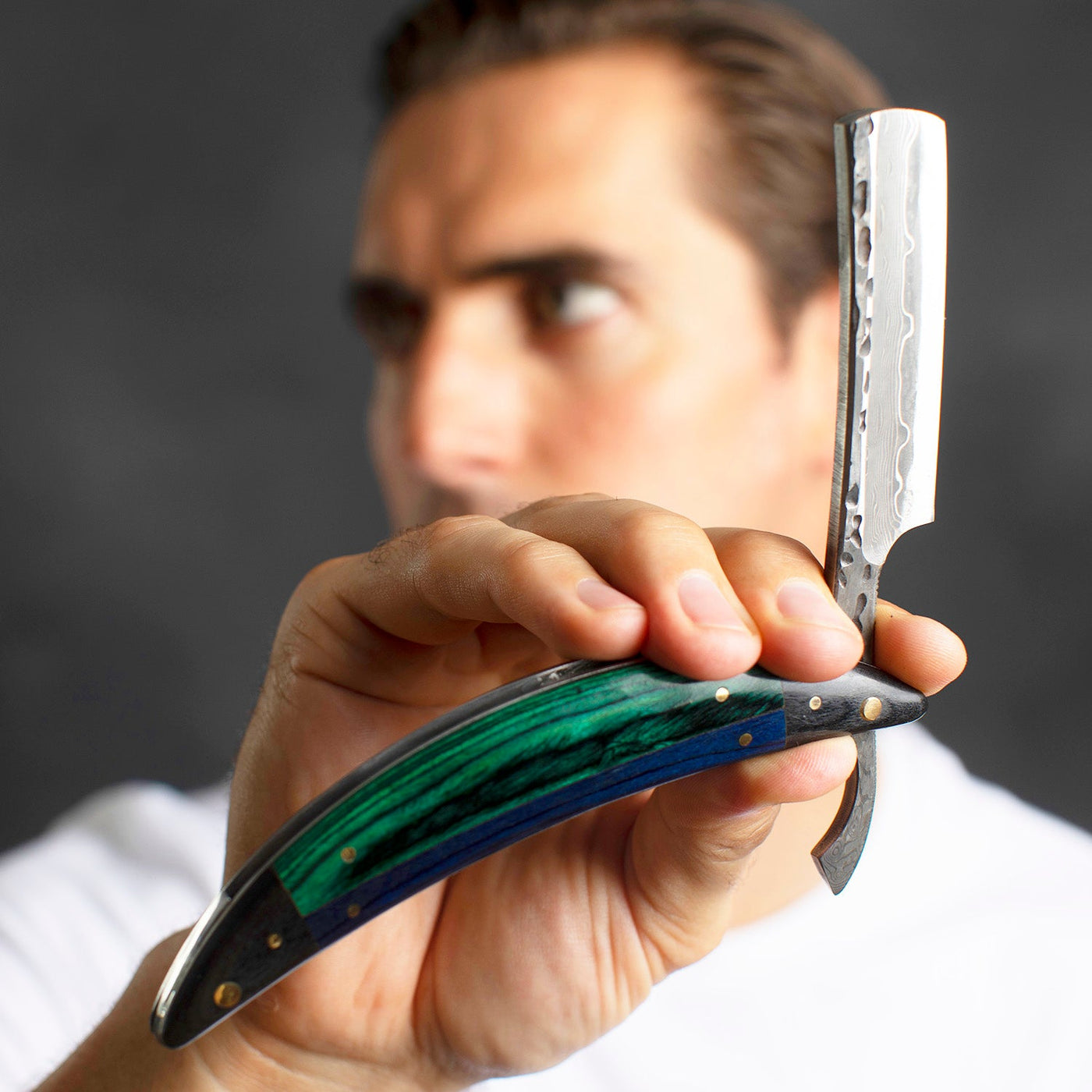 Naked Armor Esclabor Damascus 7 Piece Straight Razor Kit