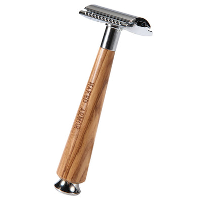 Naked Armor Gaswain Safety Razor Olive Wood Zinc Aluminum