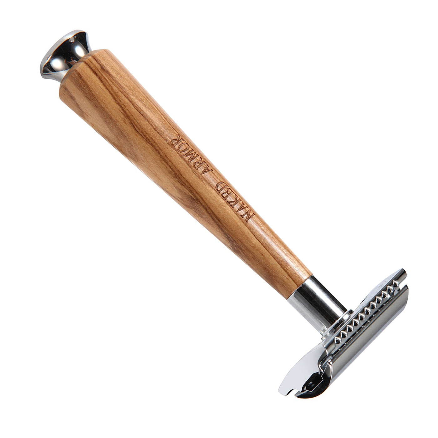 Naked Armor Gaswain Safety Razor Olive Wood Zinc Aluminum