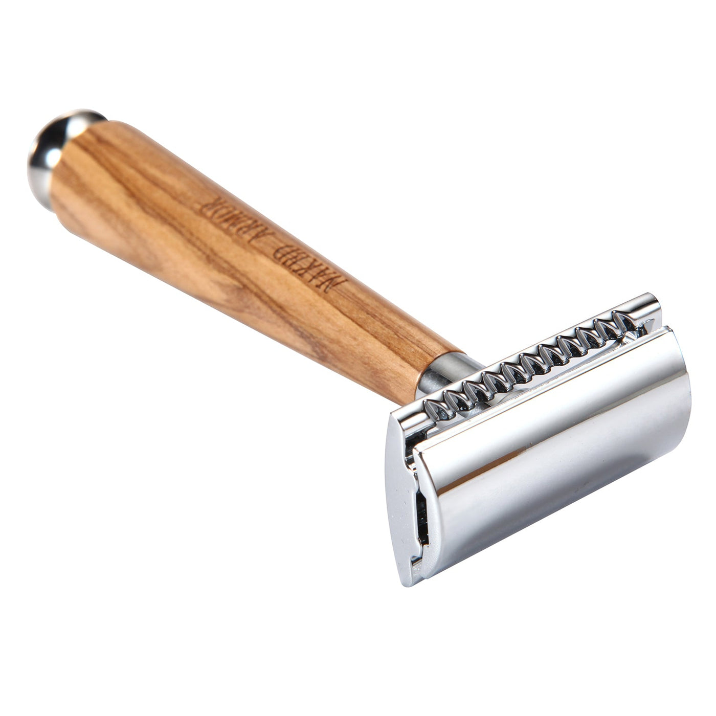 Naked Armor Gaswain Safety Razor Olive Wood Zinc Aluminum