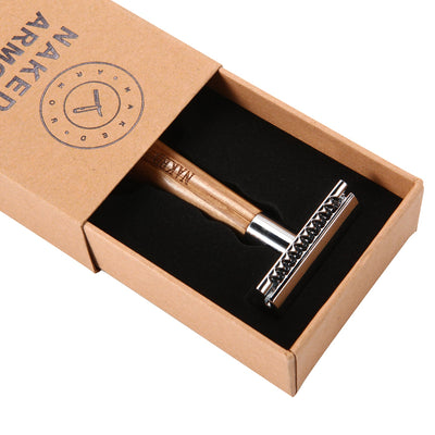 Naked Armor Gaswain Safety Razor Olive Wood Zinc Aluminum