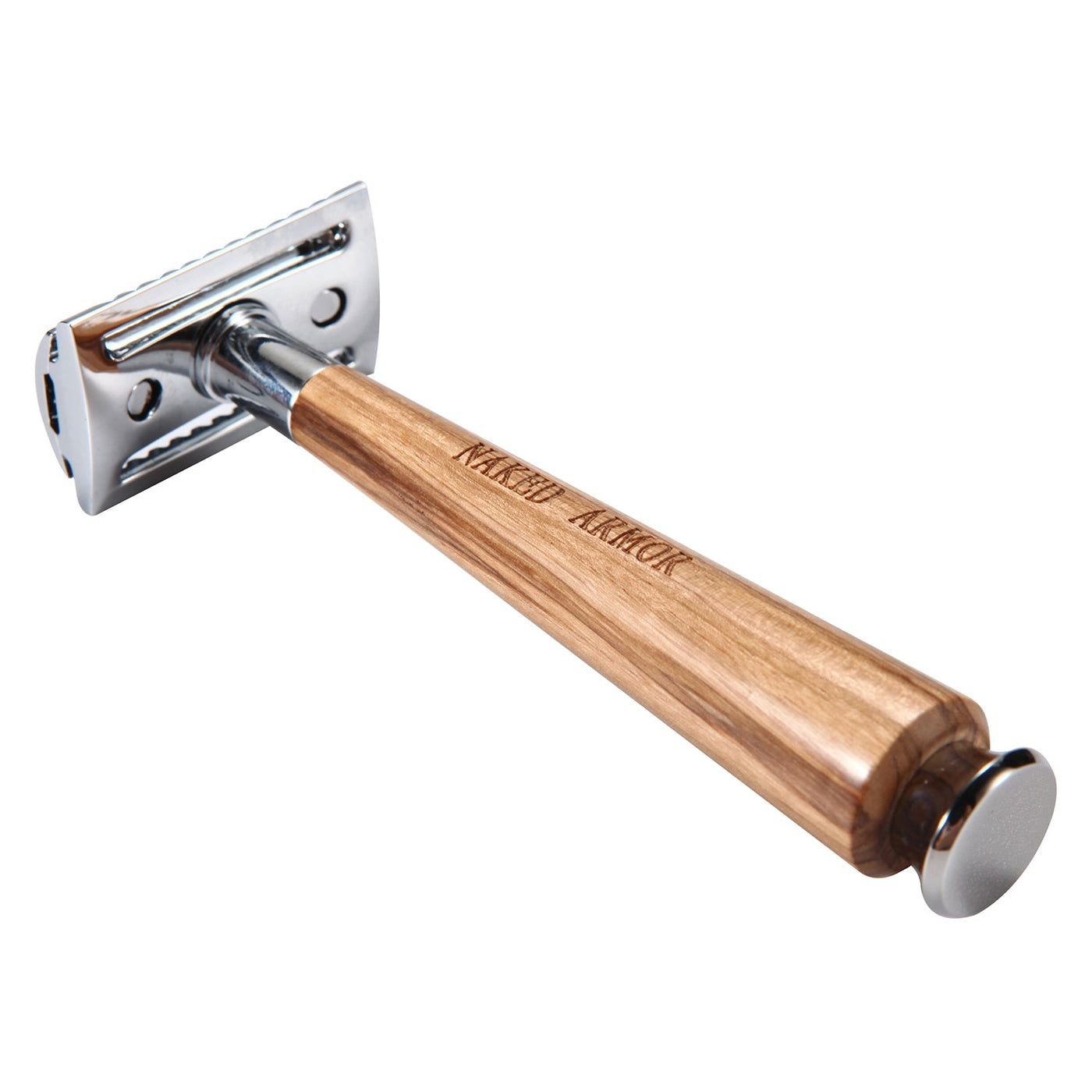 Naked Armor Gaswain Safety Razor Olive Wood Zinc Aluminum