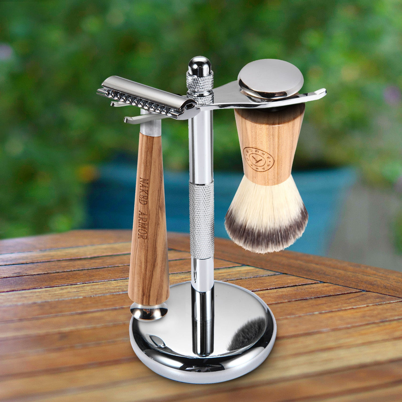 Naked Armor Gaswain Synthetic Fiber Closed Comb Safety Razor Shaving Set