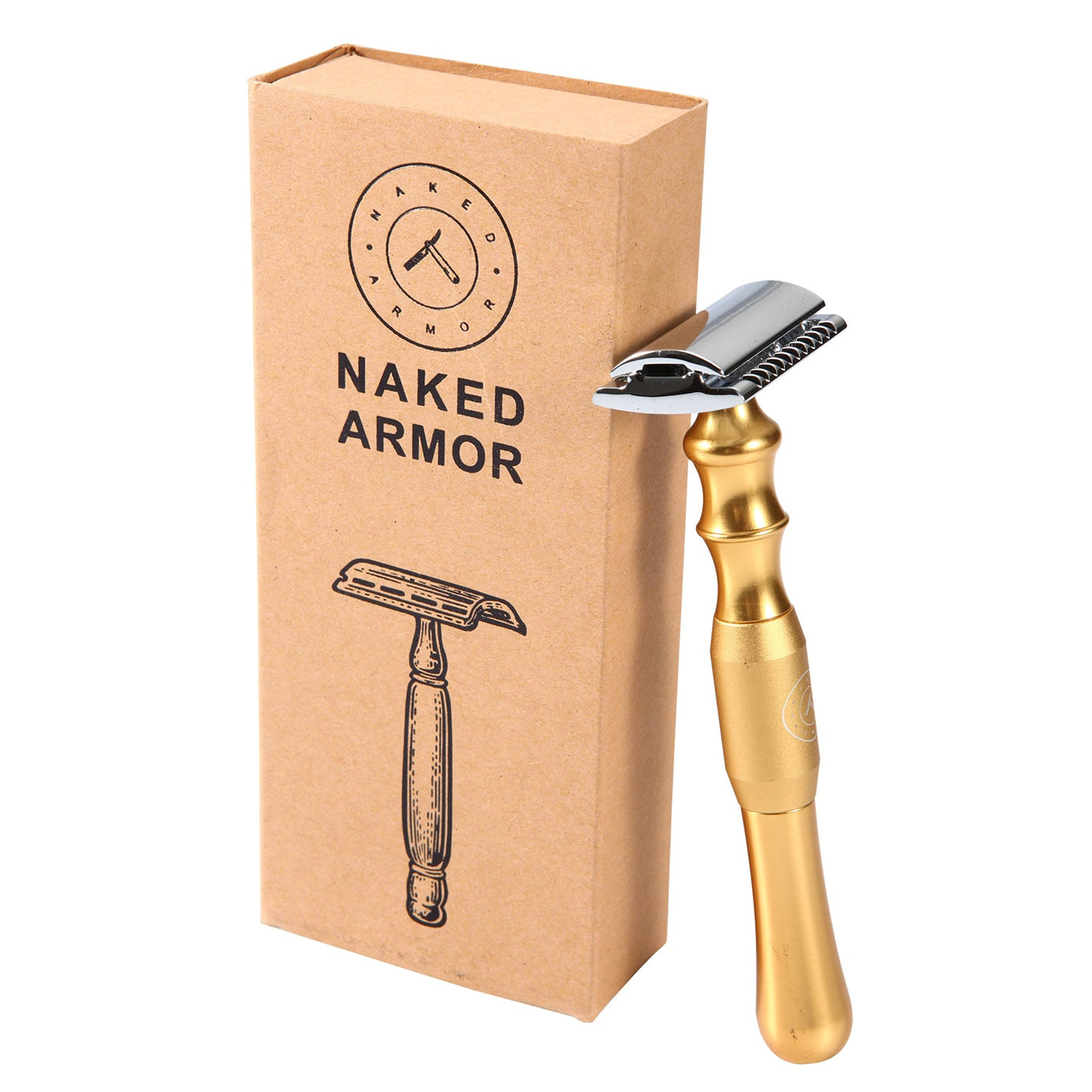 Naked Armor Gold Bleoberis Safety Razor Zinc Copper Zinc Aluminum