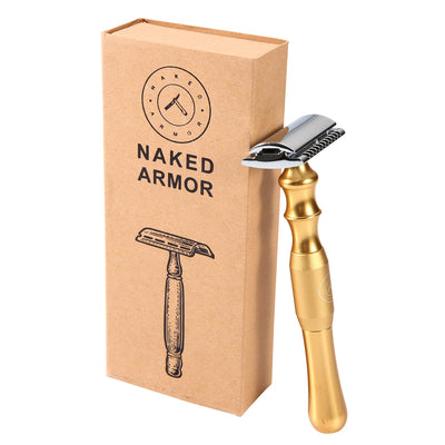 Naked Armor Gold Bleoberis Safety Razor Zinc Copper Zinc Aluminum