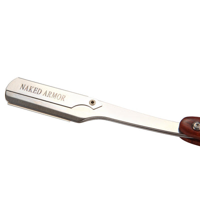 Naked Armor Hector Shavette Mahogany Wood Japanese Stainless Steel Shoulder and Tang