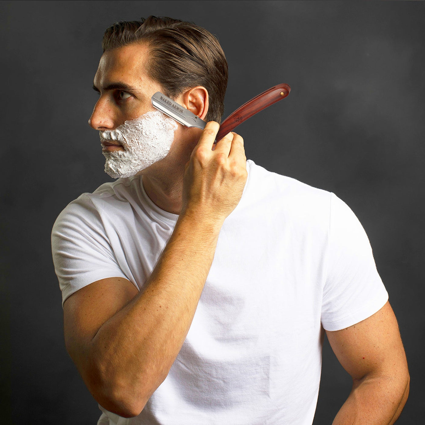 Naked Armor Hector Shavette Mahogany Wood Japanese Stainless Steel Shoulder and Tang