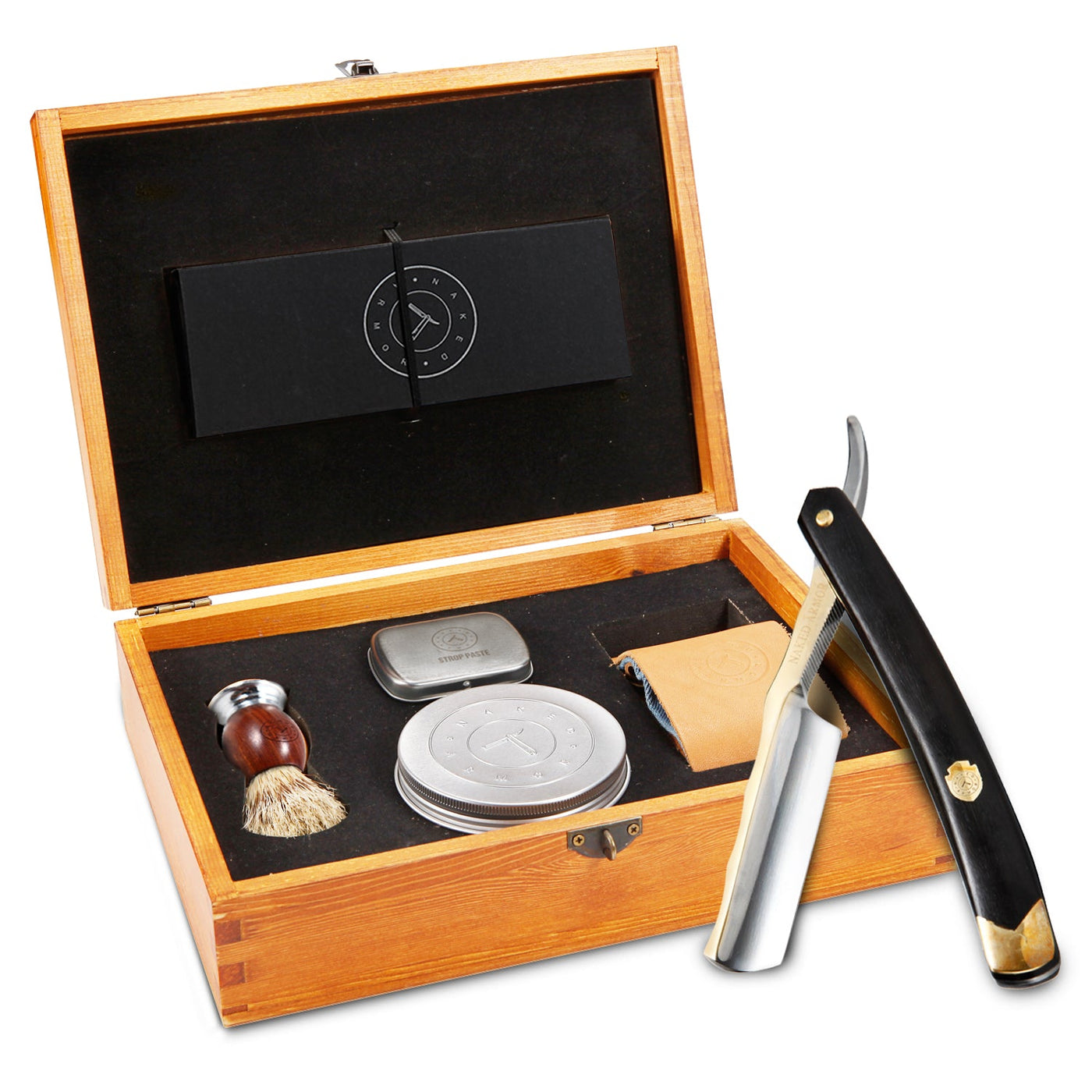 Naked Armor King Arthur 7 Piece Gold Straight Razor Kit
