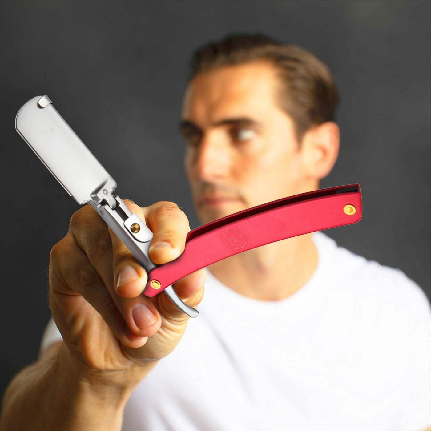 Naked Armor Lucan Shavette Red Metal Copper - Zinc Alloy Shoulder and Tang