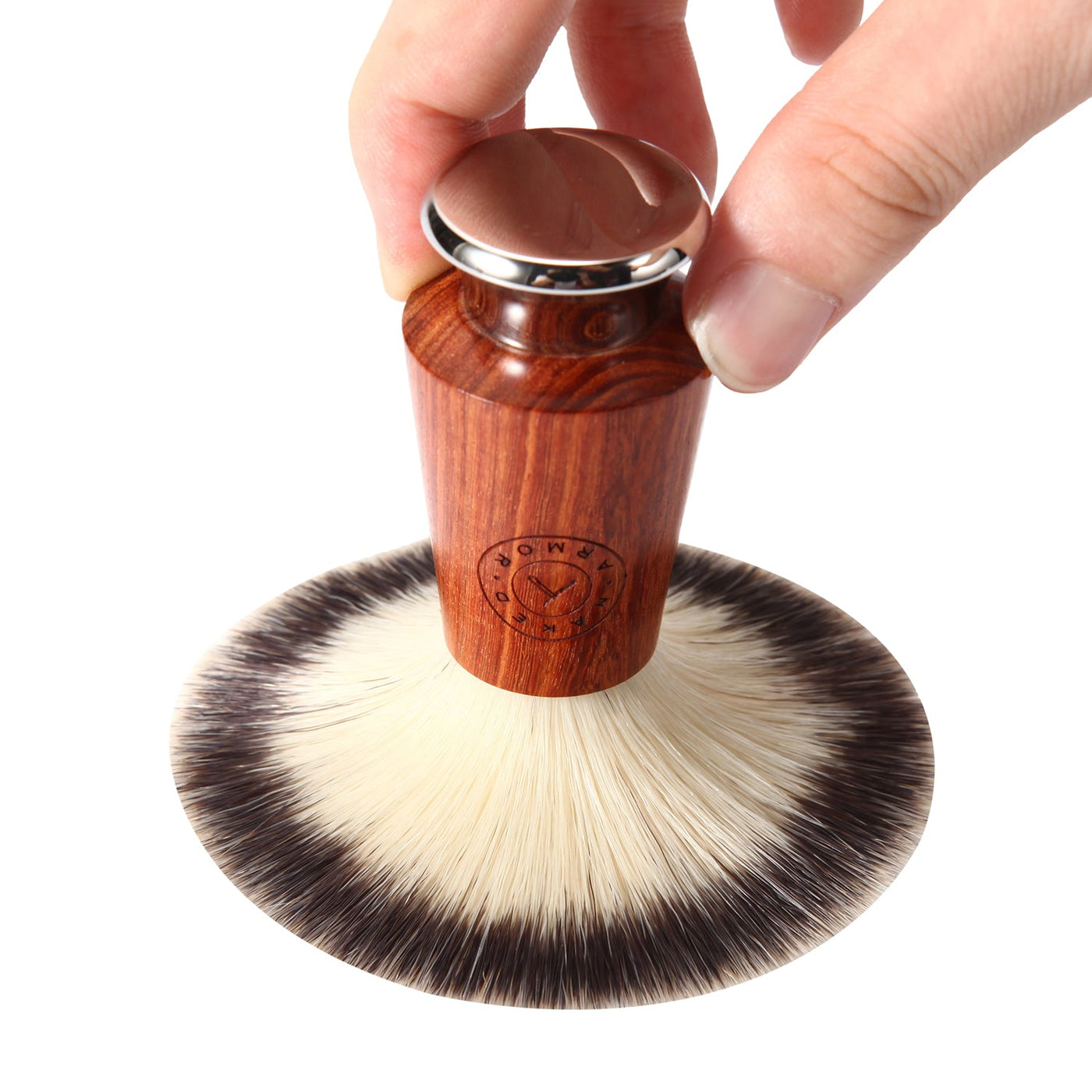 Naked Armor Mahogany Wood Synthetic Badger Shaving Brush