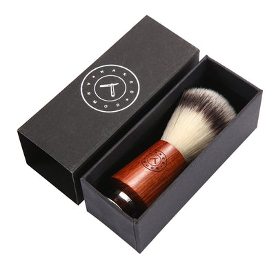 Naked Armor Mahogany Wood Synthetic Badger Shaving Brush