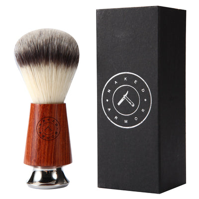 Naked Armor Mahogany Wood Synthetic Badger Shaving Brush