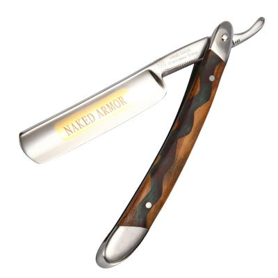 Naked Armor Meliant Straight Razor 7/8" Olive Wood Japanese Stainless Steel