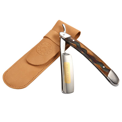 Naked Armor Meliant Straight Razor 7/8" Olive Wood Japanese Stainless Steel