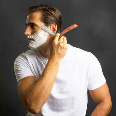 Naked Armor Morholt Shavette Mahogany Wood Stainless Steel Shoulder and Tang