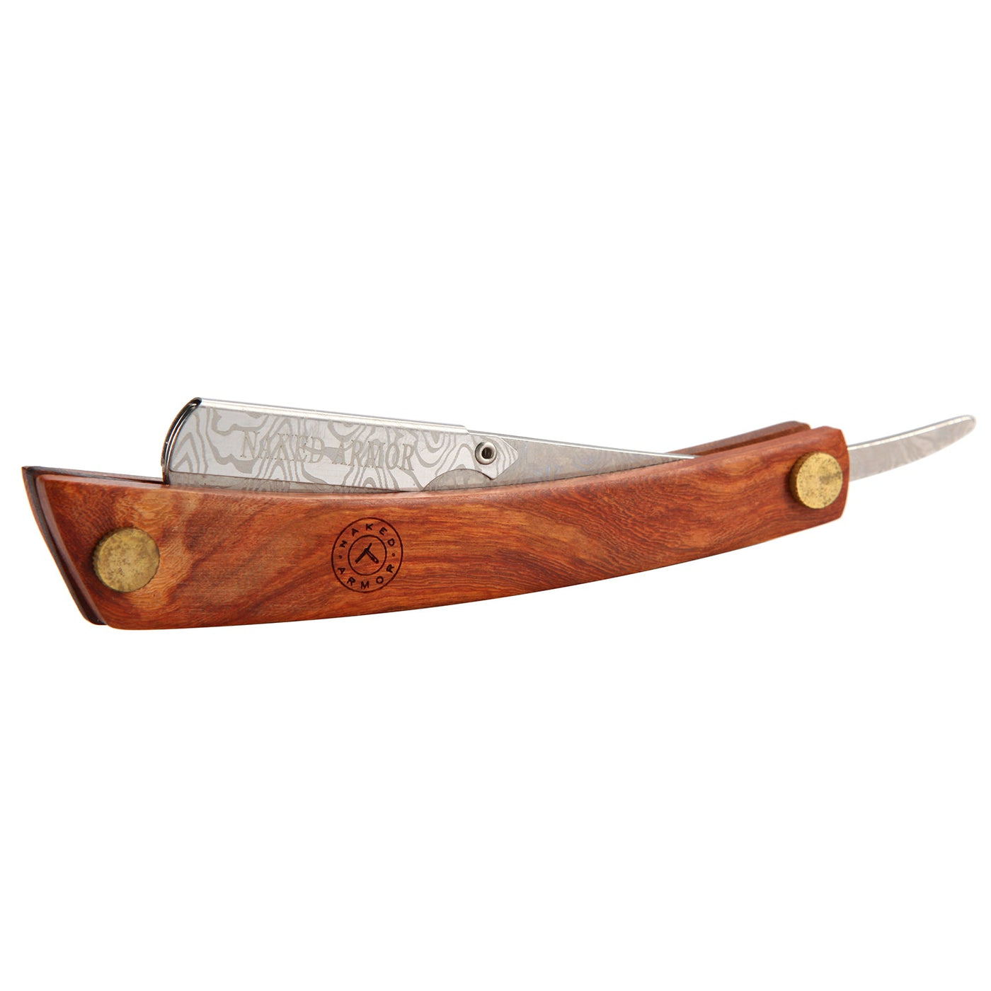 Naked Armor Morholt Shavette Mahogany Wood Stainless Steel Shoulder and Tang