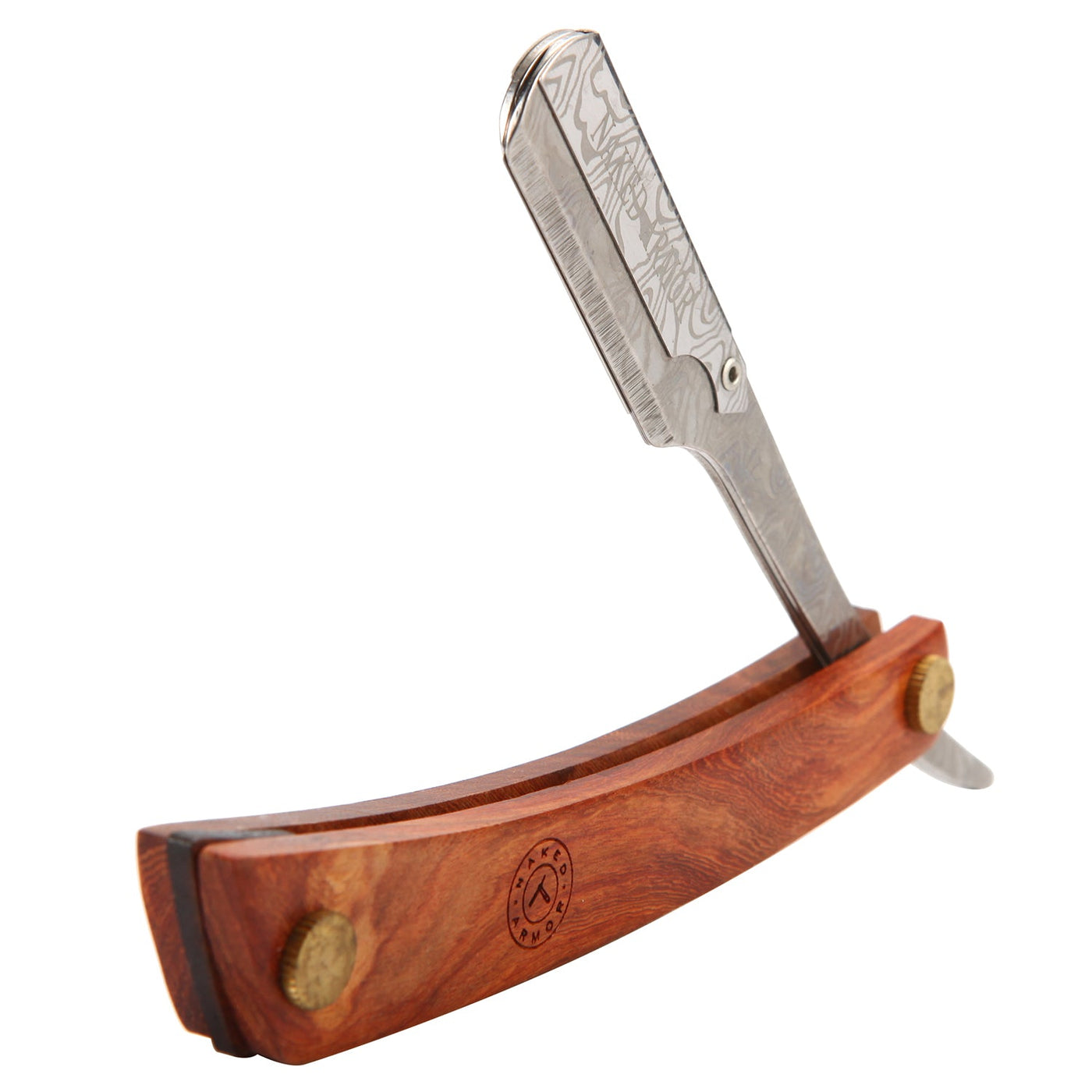 Naked Armor Morholt Shavette Mahogany Wood Stainless Steel Shoulder and Tang