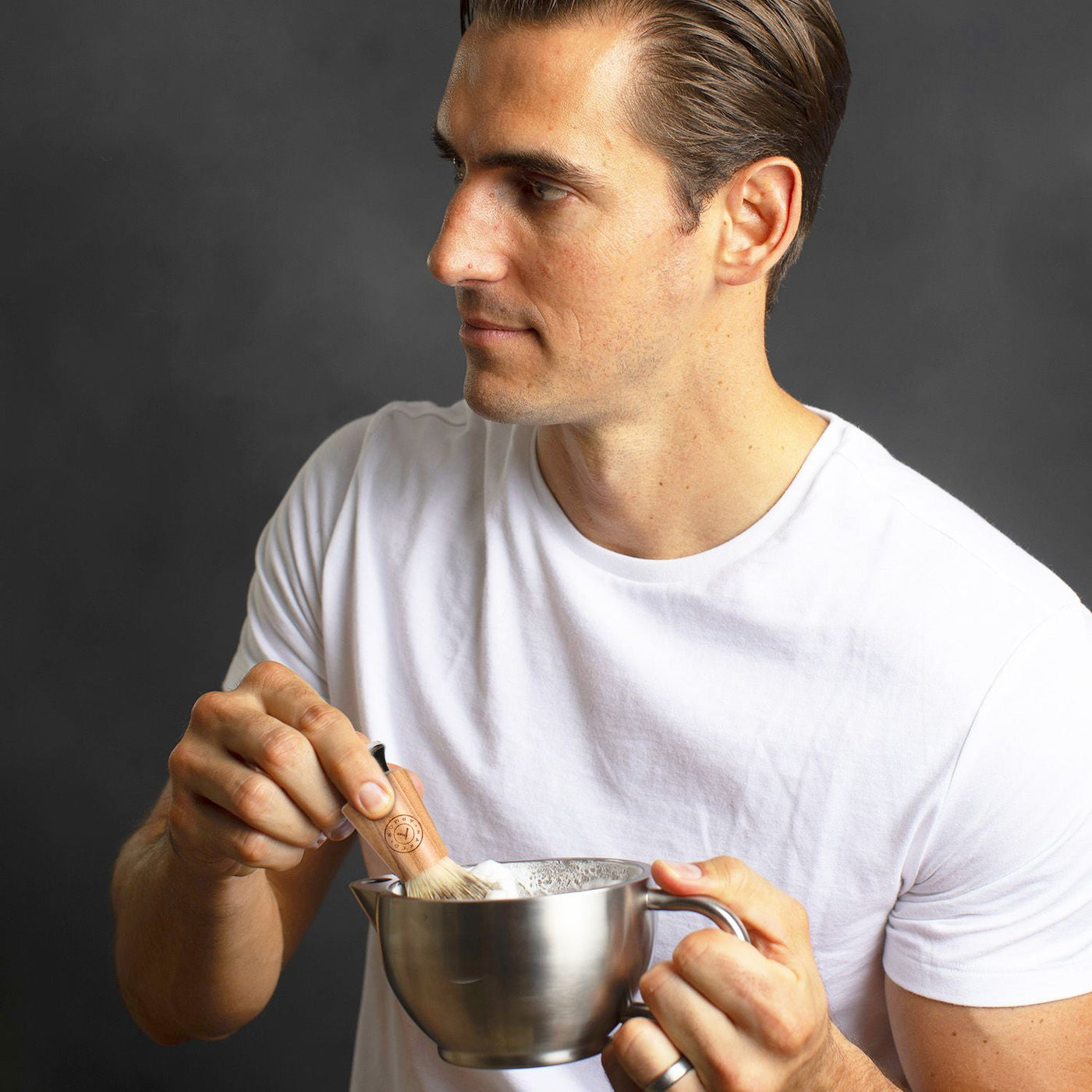 Naked Armor Olive Wood Synthetic Badger Shaving Brush