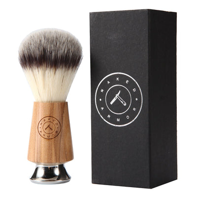 Naked Armor Olive Wood Synthetic Badger Shaving Brush