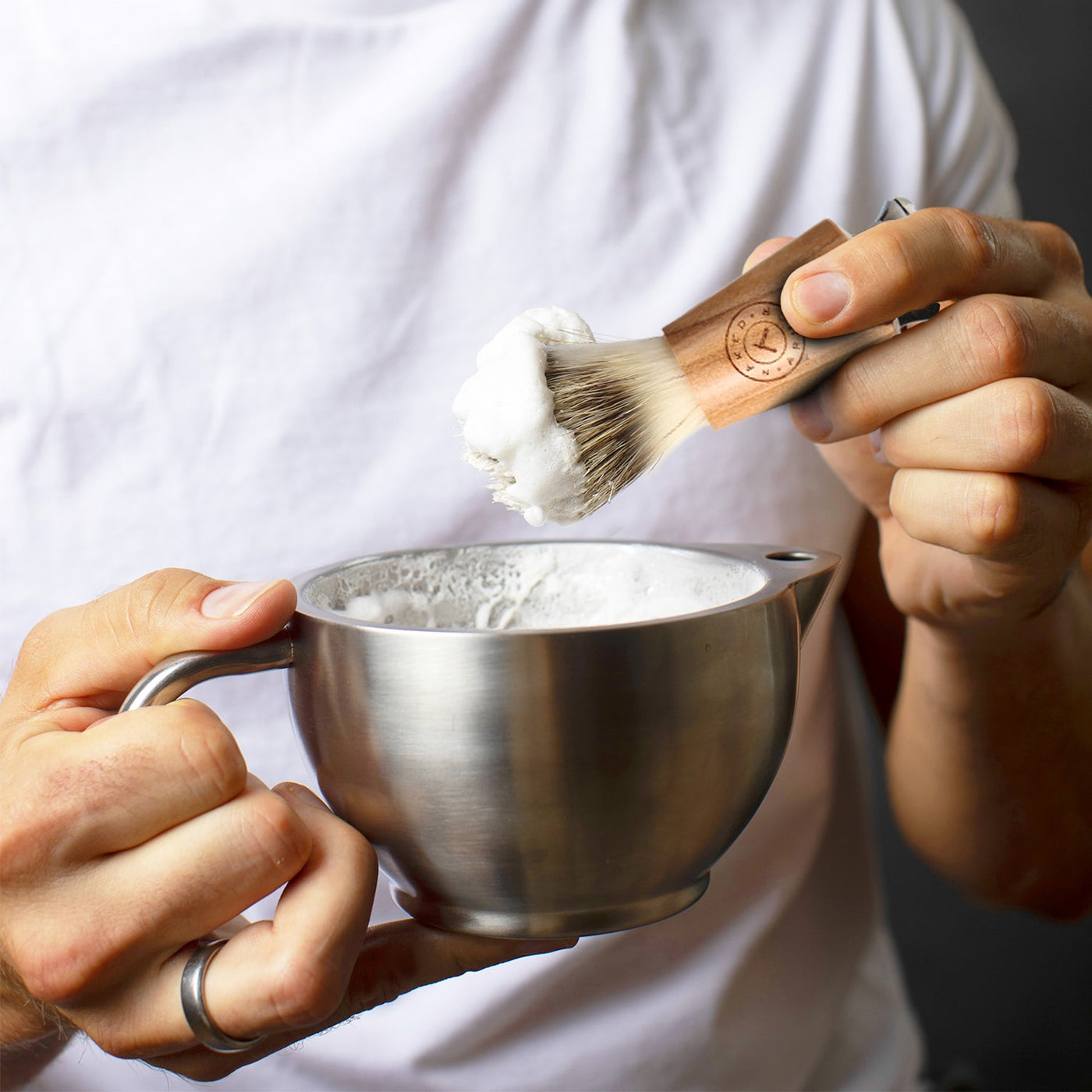 Naked Armor Olive Wood Synthetic Badger Shaving Brush