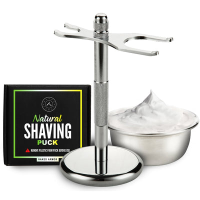 Naked Armor Safety Razor Stand Kit 3 Pieces
