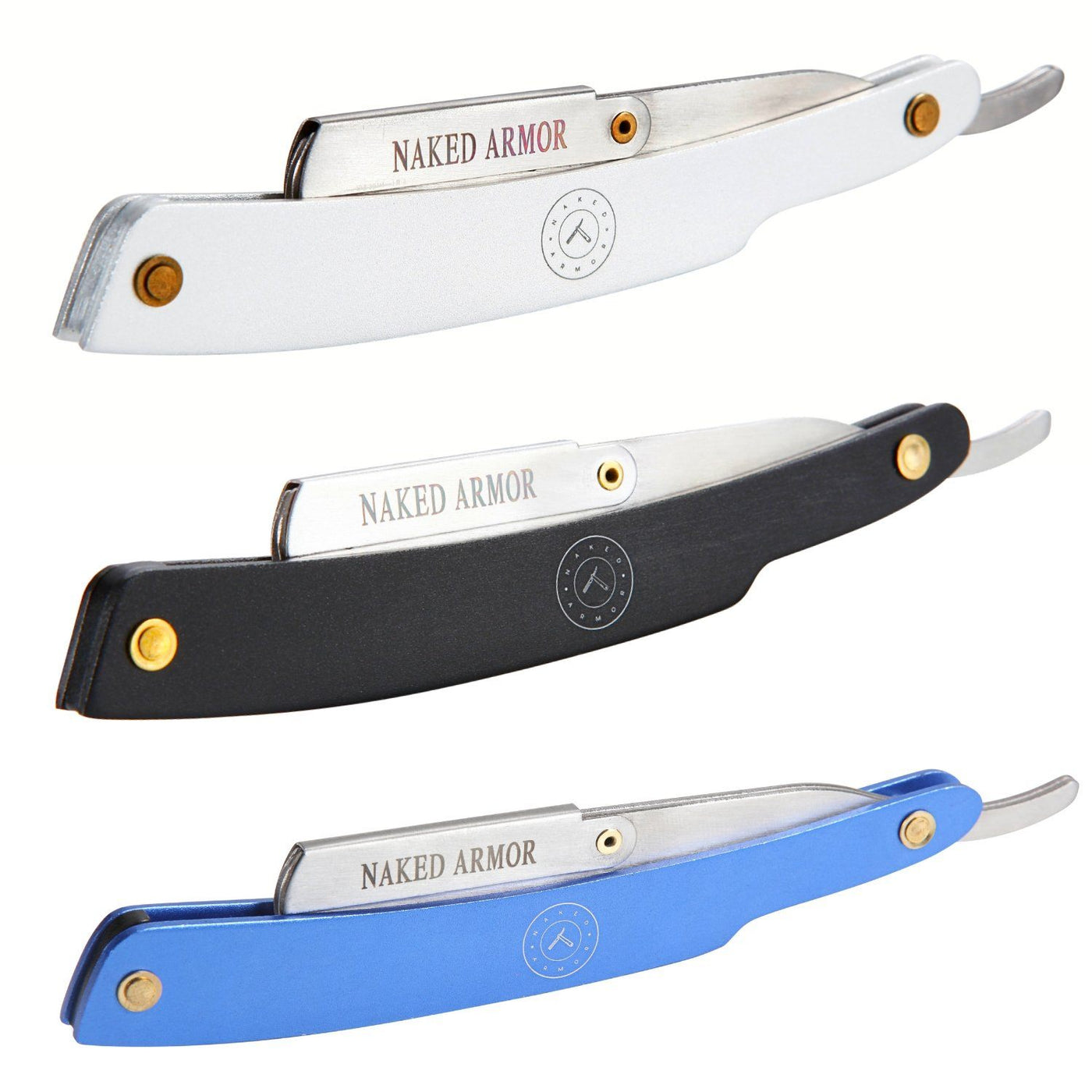 Naked Armor Shavette Titanium With Blue Handle