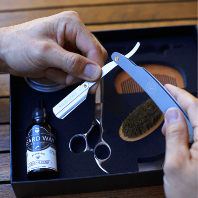 Naked Armor Shavette Titanium With Blue Handle