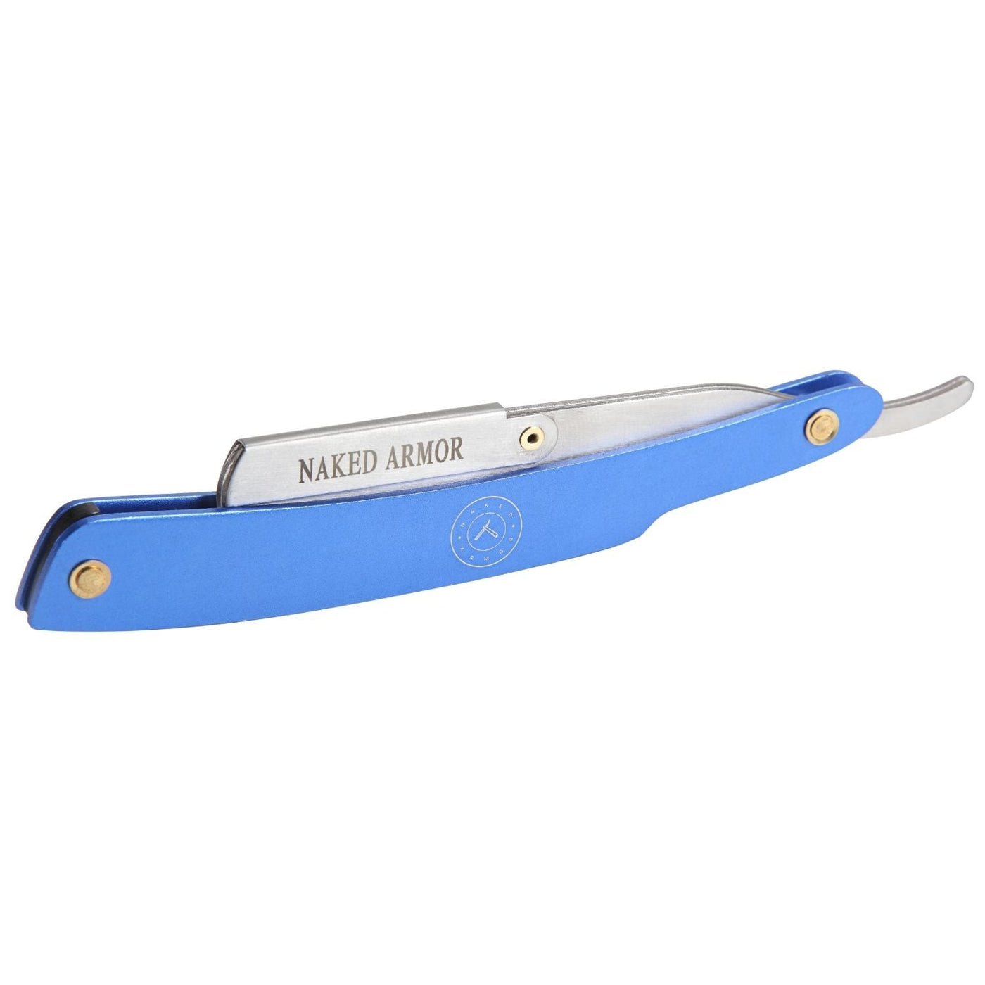 Naked Armor Shavette Titanium With Blue Handle