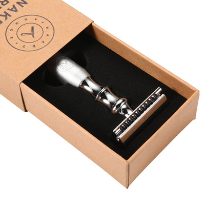 Naked Armor Silver Bleoberis Safety Razor Zinc Copper Zinc Aluminum