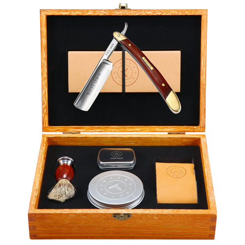 Naked Armor Solomon 7 Piece Straight Razor Kit 7/8 Brown