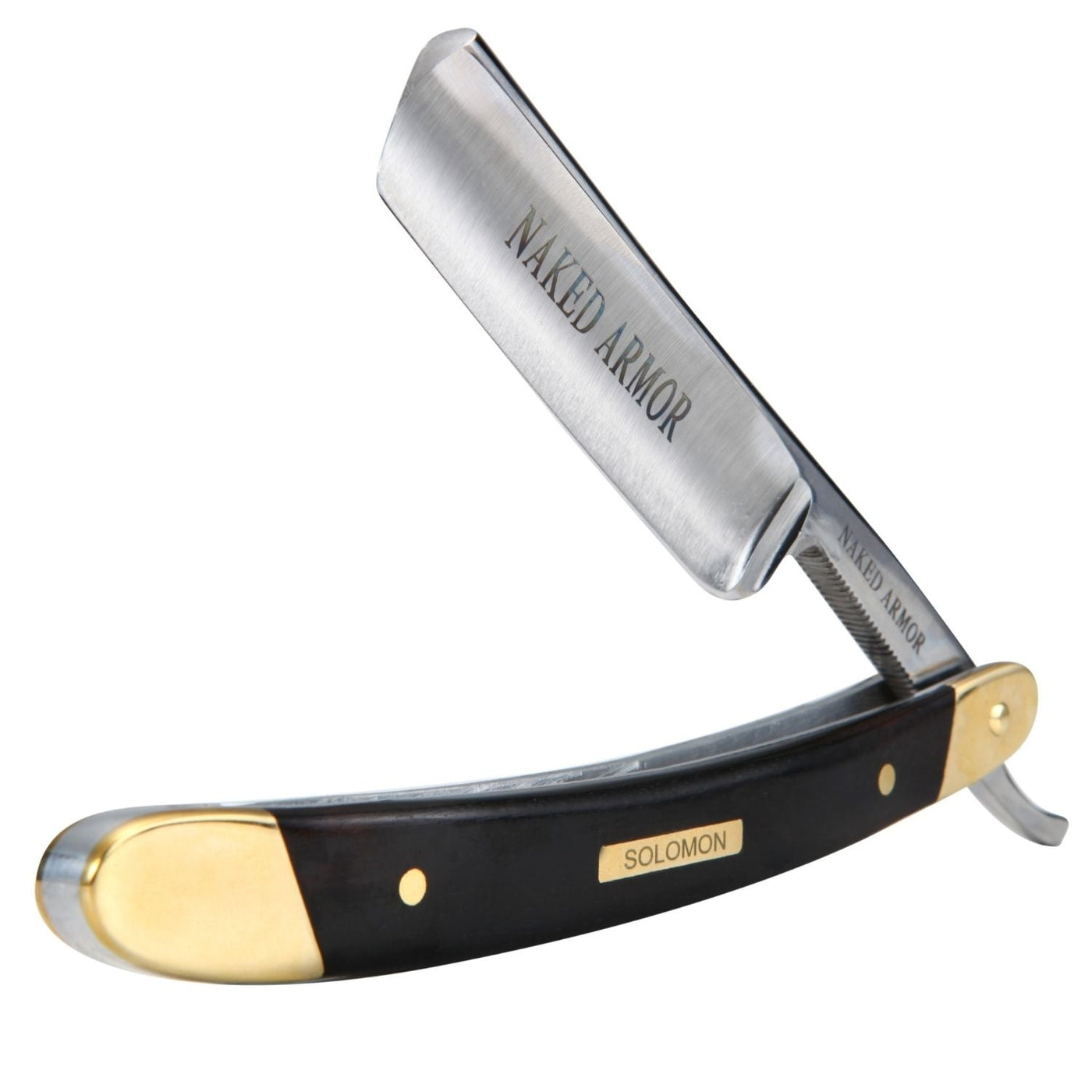 Naked Armor Solomon Straight Razor 7/8" Black Algum Wood Japanese Steel