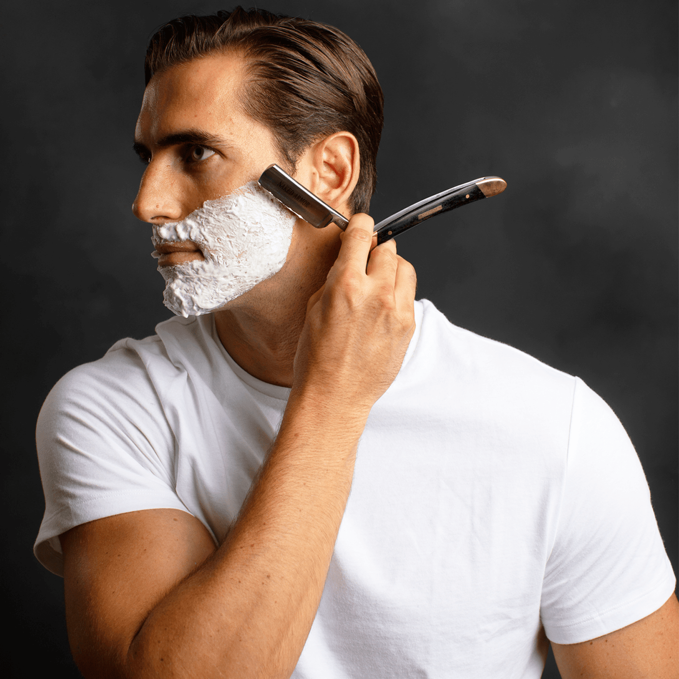 Naked Armor Solomon Straight Razor 7/8" Black Algum Wood Japanese Steel