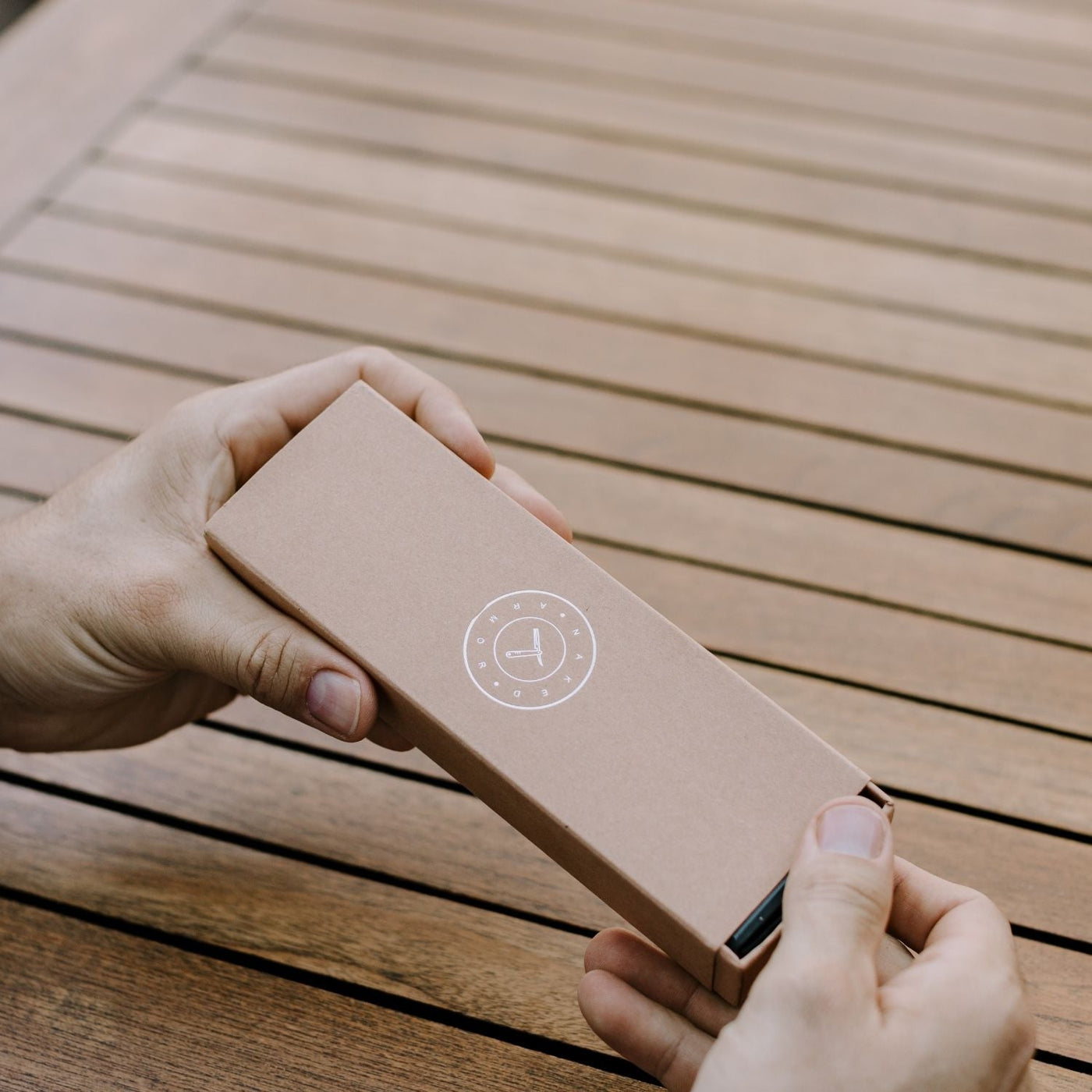 Naked Armor Solomon Straight Razor 7/8" Brown Algum Wood Japanese Steel