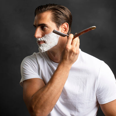 Naked Armor Solomon Straight Razor 7/8" Brown Algum Wood Japanese Steel