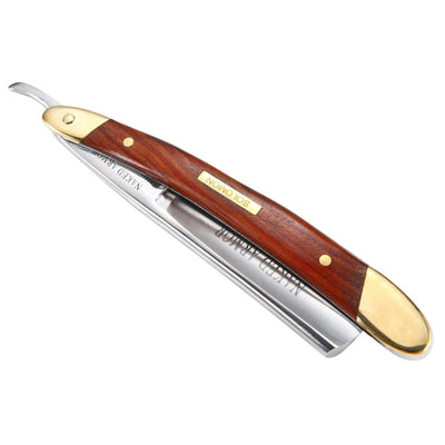 Naked Armor Solomon Straight Razor 7/8" Brown Algum Wood Japanese Steel